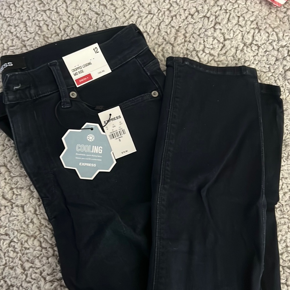 Express size 12 stretch cropped mid rise leggings